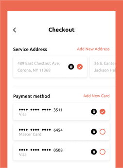 Payment Method Option - Beauty Care Service App Development