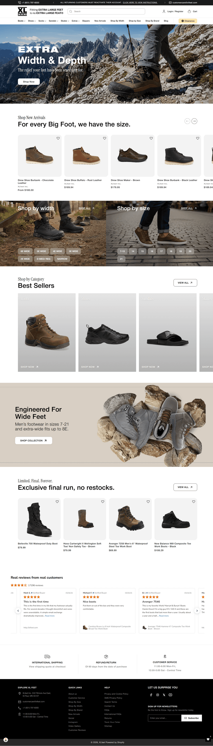 XLFeet now operates a stable, conversion-focused Shopify platform with ongoing marketing support