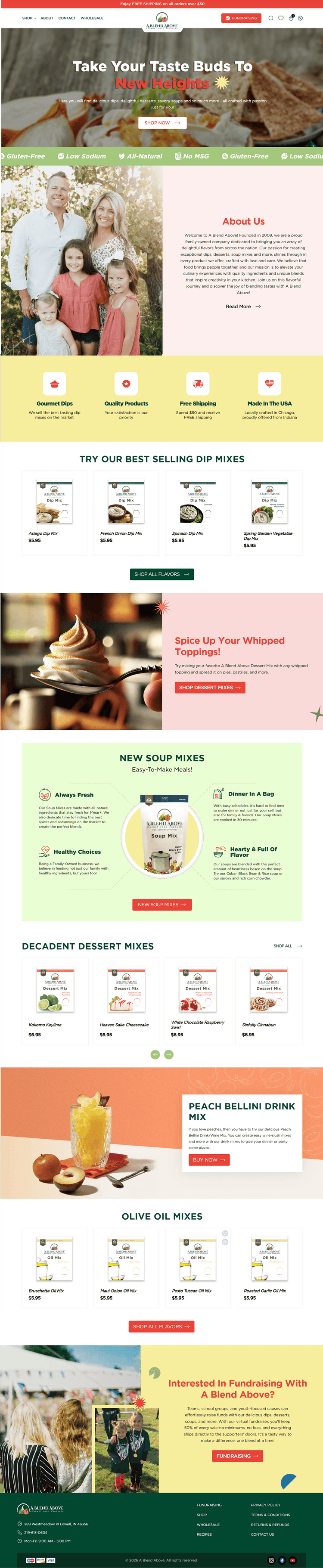 Discover A Blend Above's gourmet dip mixes, soup blends, seasonings and dessert mixes. Handcrafted with premium ingredients for exceptional flavor in every bite