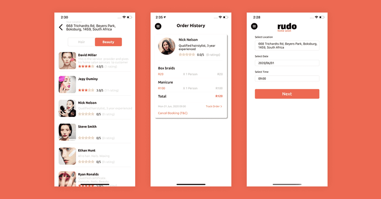 Beauty Care Service Providers - App Development