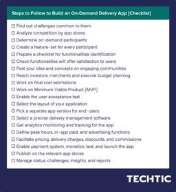 Steps to Follow to Build an On-Demand Delivery App [Checklist]