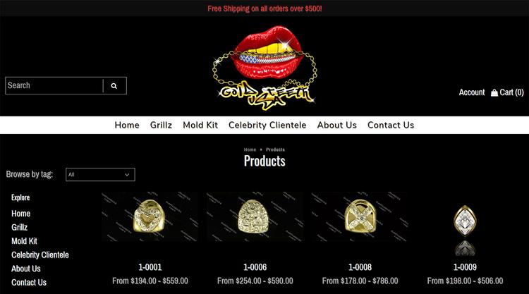 GOLD TEETH - Magento eCommerce store