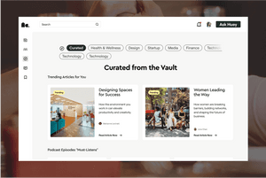 Hu Capital - Hub for curated content with search, filters, and detailed overlays