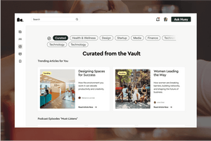 Hu Capital - Hub for curated content with search, filters, and detailed overlays
