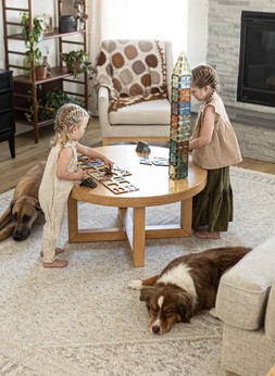 Kids are playing with toys