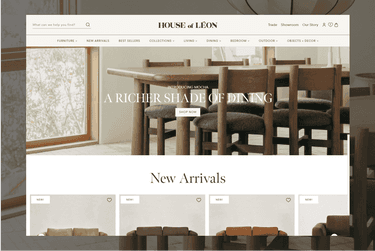 House of Leon-Shopify upgraded with custom themes, apps, checkout, and blogs