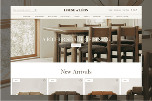 House of Leon-Shopify upgraded with custom themes, apps, checkout, and blogs