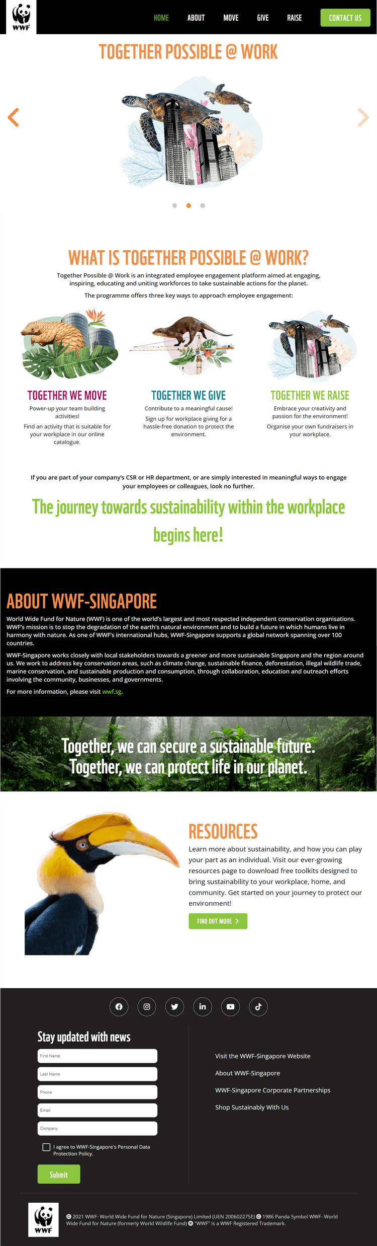 Global conservation organization-WordPress Development-WWF-Singapore