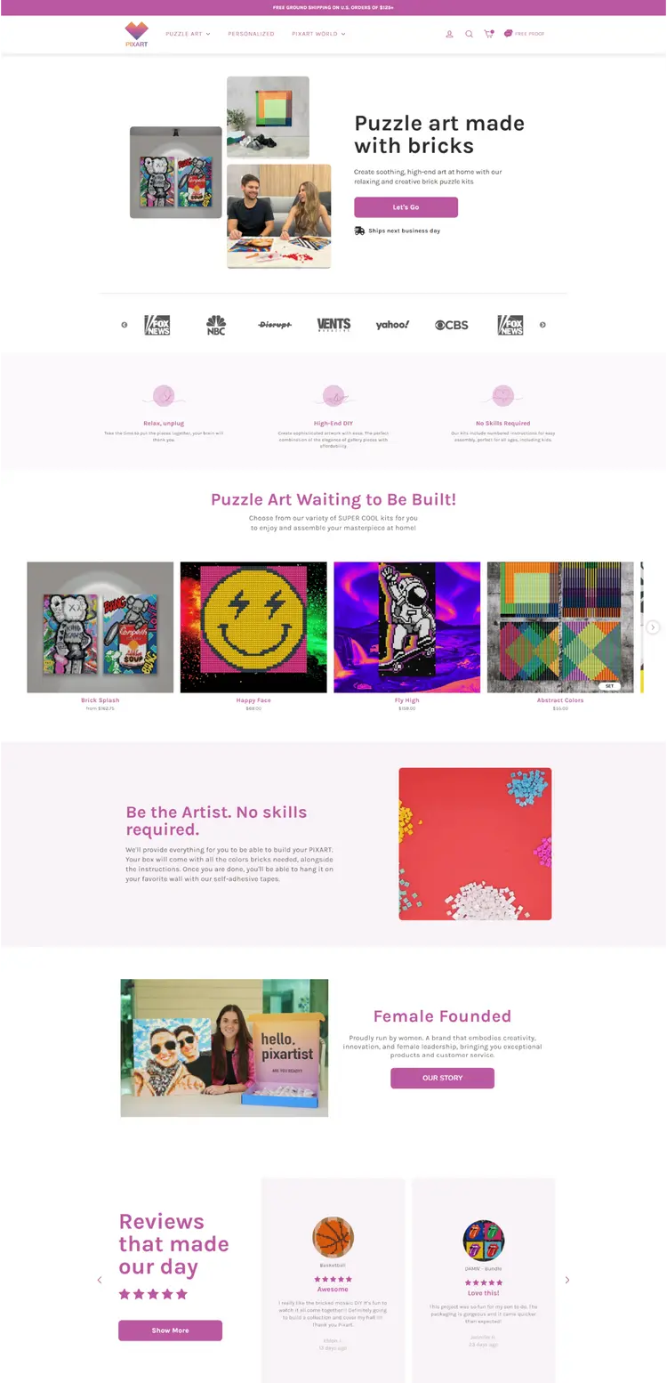 Bricked Mosaic Portrait - eCommerce Shopify Development Love PixArt