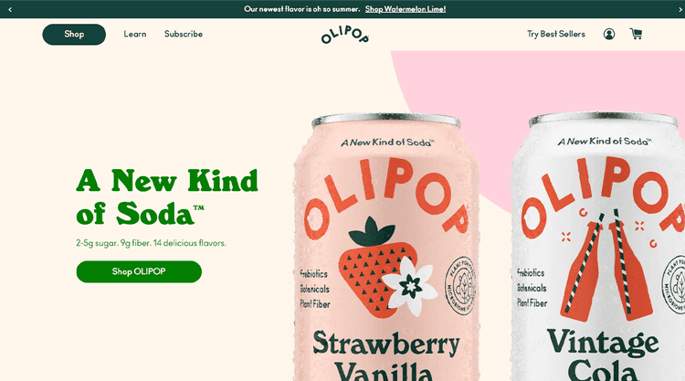 Food and Beverages eCommerce Store Development - Olipop App