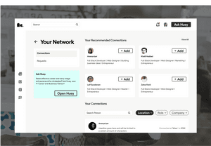 Hu Capital - Users can explore networks, view profiles, and send connection requests