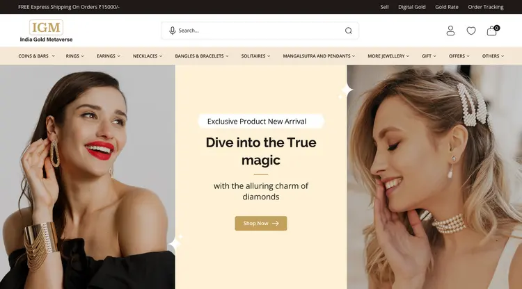 Jewelry Marketplace-Ecommerce Jewelry marketplace with elegant UI and Unique features