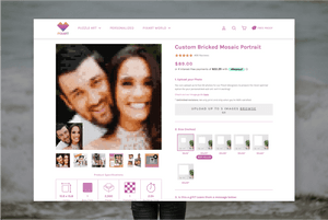 Custom Bricked Mosaic Portrait Shopify Development Love Pixart