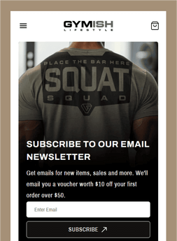 Gymish - Subscribe the newsletter