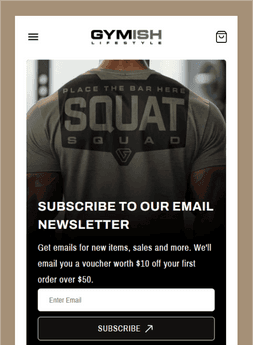 Gymish - Subscribe the newsletter